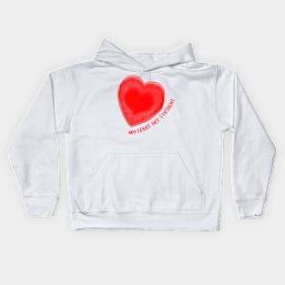 My Loves Not Straight Big Red Heart Kids Hoodie